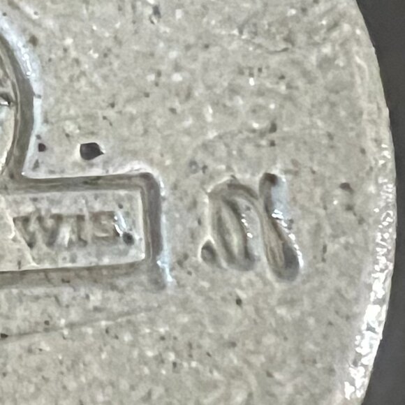 ROWE POTTERY Handcrafted Salt Glazed Gray w/ Cobalt Blue Heart Mug ~ Wisconsin - Picture 11 of 11